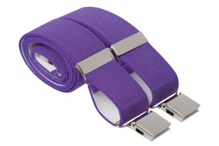 Plain Purple Trouser Braces With Large Clips